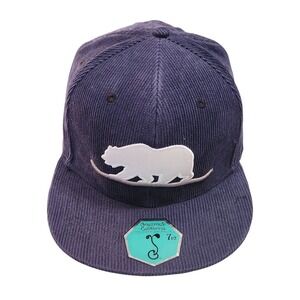 Grassroots California Size 7 1/2 Corduroy Bear Logo Hat Navy Blue